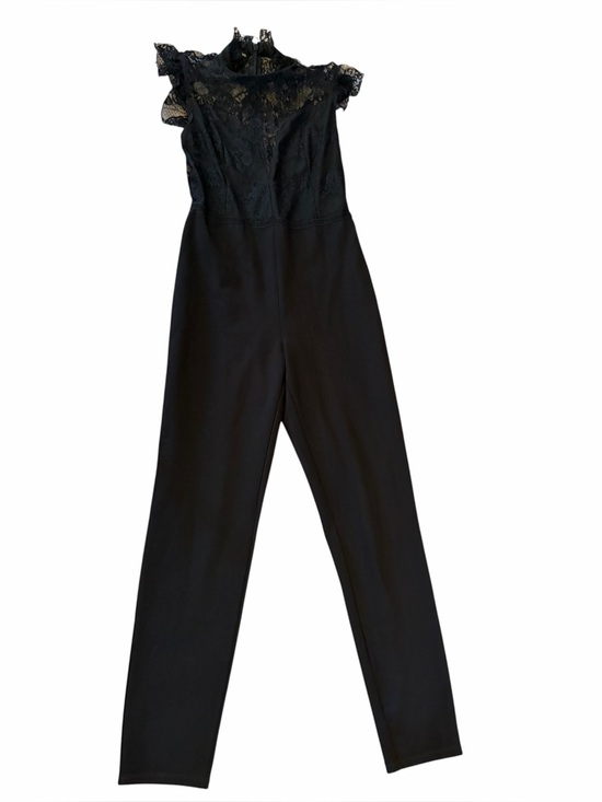 bebe Pants - BEBE Black Illusion Lace Whimsigoth Jumpsuit